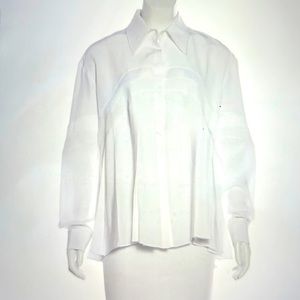 Victoria Victoria Beckham pleated silk top medium US 8 UK 12 in white